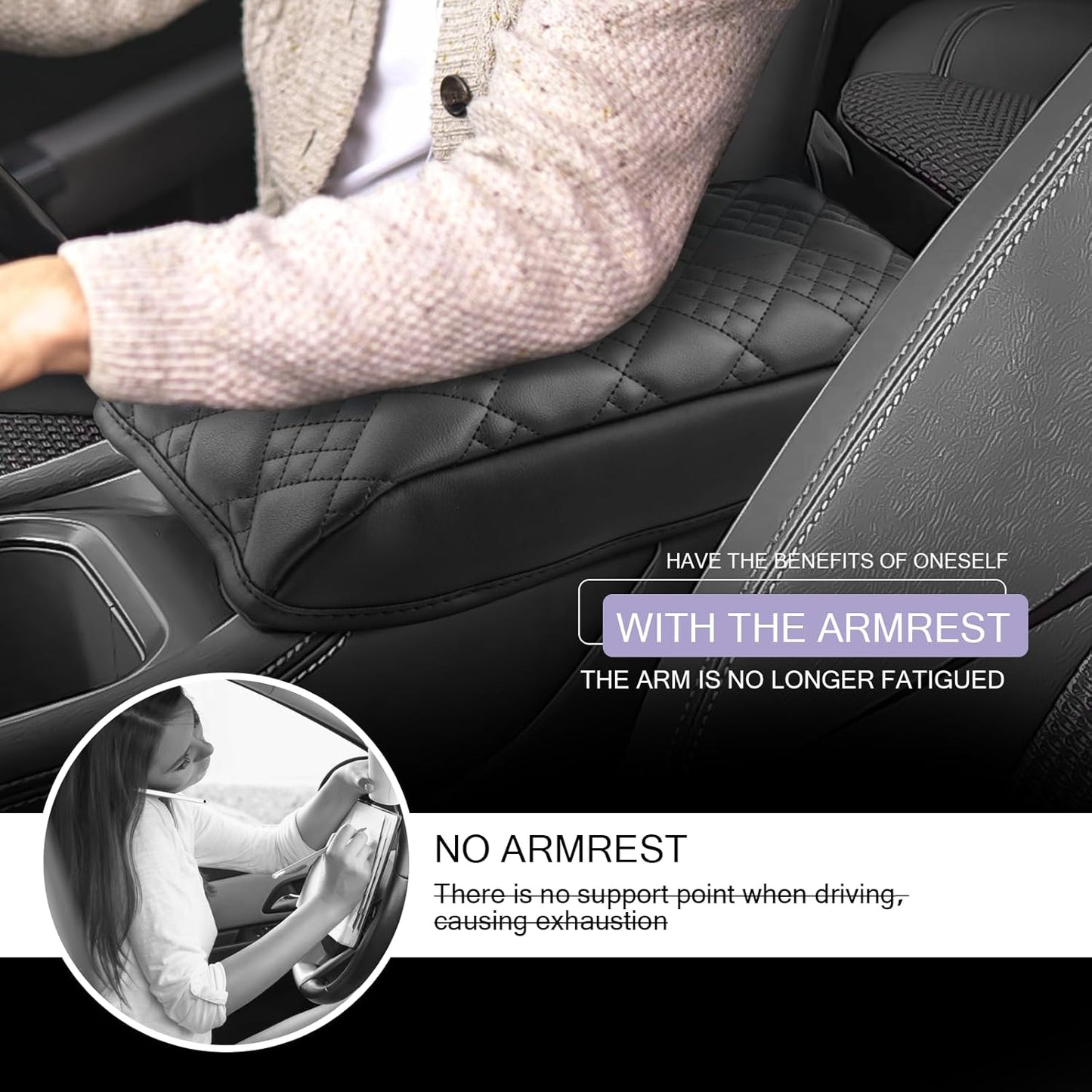 LUWU 2025 Kicks Center Console Cover Compatible with 2025 Nissan Kicks Accessories 2025 Kicks S/SV/SR Armrest Cover Armrest Console Cover (Thick Black)