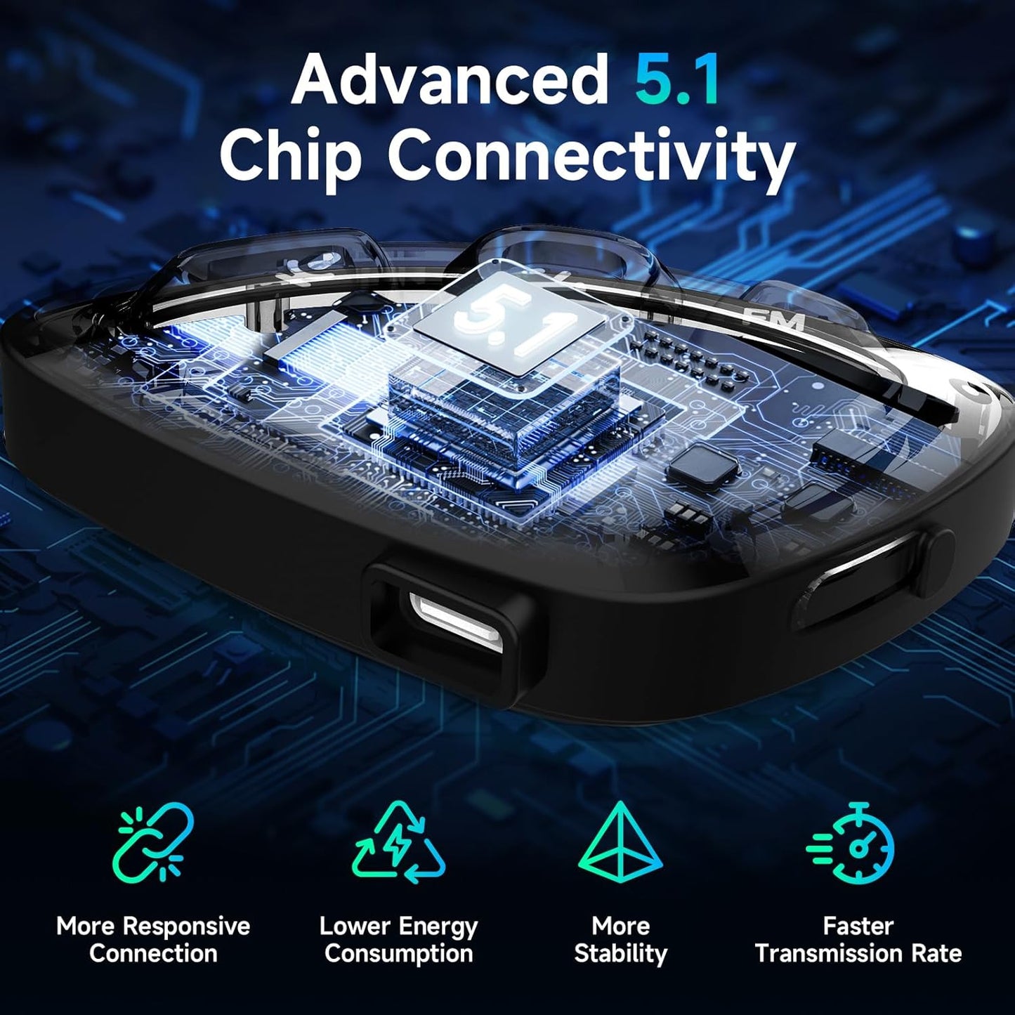 Moman Motorcycle Helmet Headset, RS-S Motorbike Helmet Speaker and Mic with HiFi Stereo/FM Radio/AI Voice/Hands-Free Call/IPX6 Waterproof/Noise Cancellation Earphone Headphone for Single Person Use