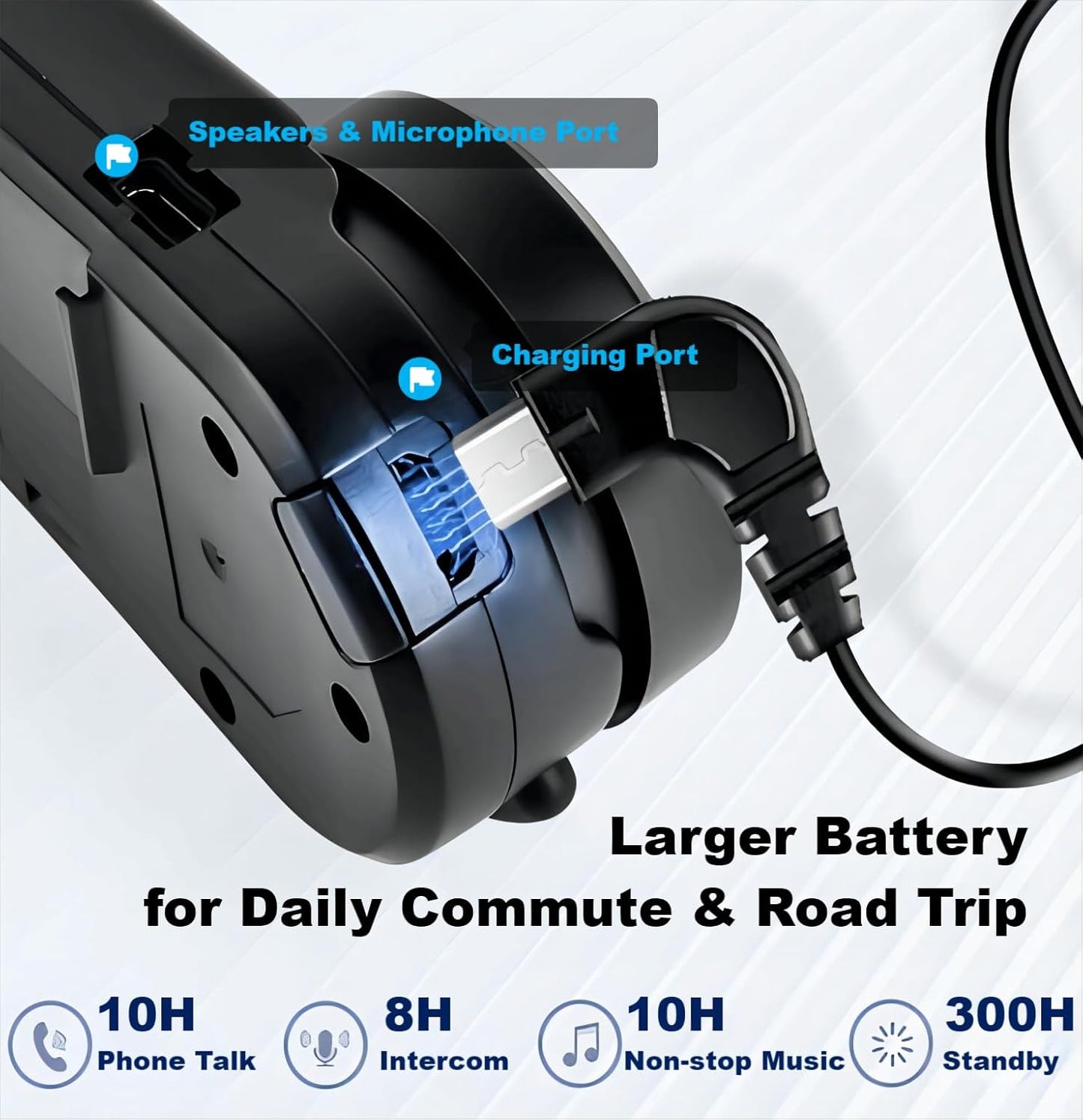 Fodsports FX6 Motorcycle Bluetooth Headset, 6 Riders Group Motorbike Bluetooth Intercom, 1000m Motorcycle Helmet Communication Systems/Voice Dial/Universal Pairing/FM Radio (1 Pack)