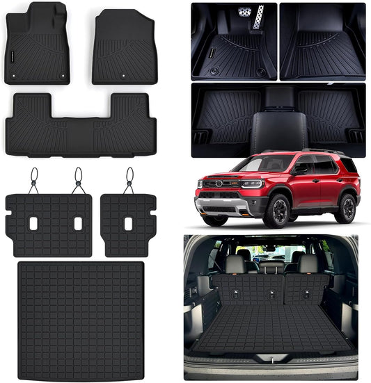 All-Weather Floor Mats & Cargo Liner | Custom Fit for 2026 Honda Passport | TPE Material, Anti-Slip Protection Floor Mats ﻿