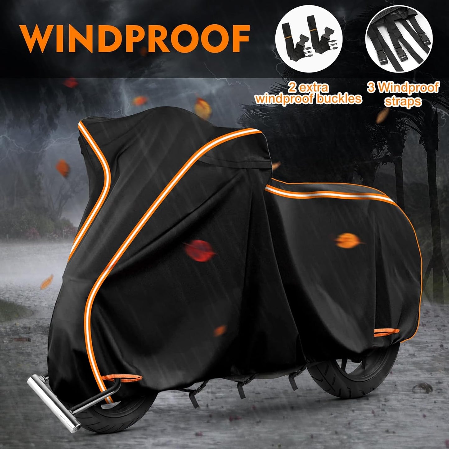 420D Waterproof Motorcycle Cover for Honda Africa Twin,CRF250f, CRF300l and NC750X/CB500X/XR150, Outdoor Bike Cover Windproof Heavy Duty Waterproof All Weather Protection