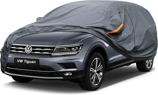 Premium Car Cover Custom Fit VW Tiguan (2016-2025), 16 Layers Heavy Duty Car Cover Waterproof All Weather with Zipper Door for Sun Rain Snow Dust Uv Protection