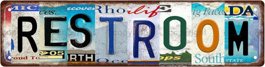 RESTROOM Vintage Metal Tin Sign, Street Sign, Home Decor, Room Decor, Wall Decor, Bathroom Decor, Bar Decor, Cafe Decor, Garage Decor, 16 x 4 Inch