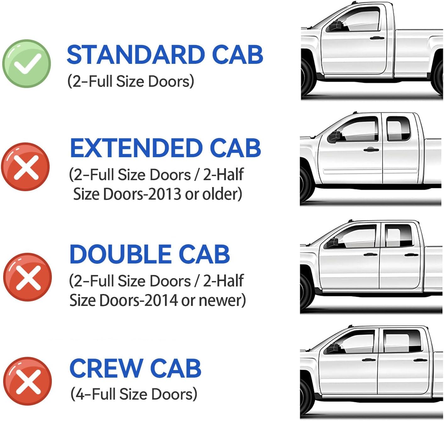 Window Visors Rain Guards for 1980-1996 Ford Bronco, Out-Channel Window Vent Wind Deflectors Visors Shades for 80-96 F150 F250 F350 Standard Cab, for 2 Front Doors