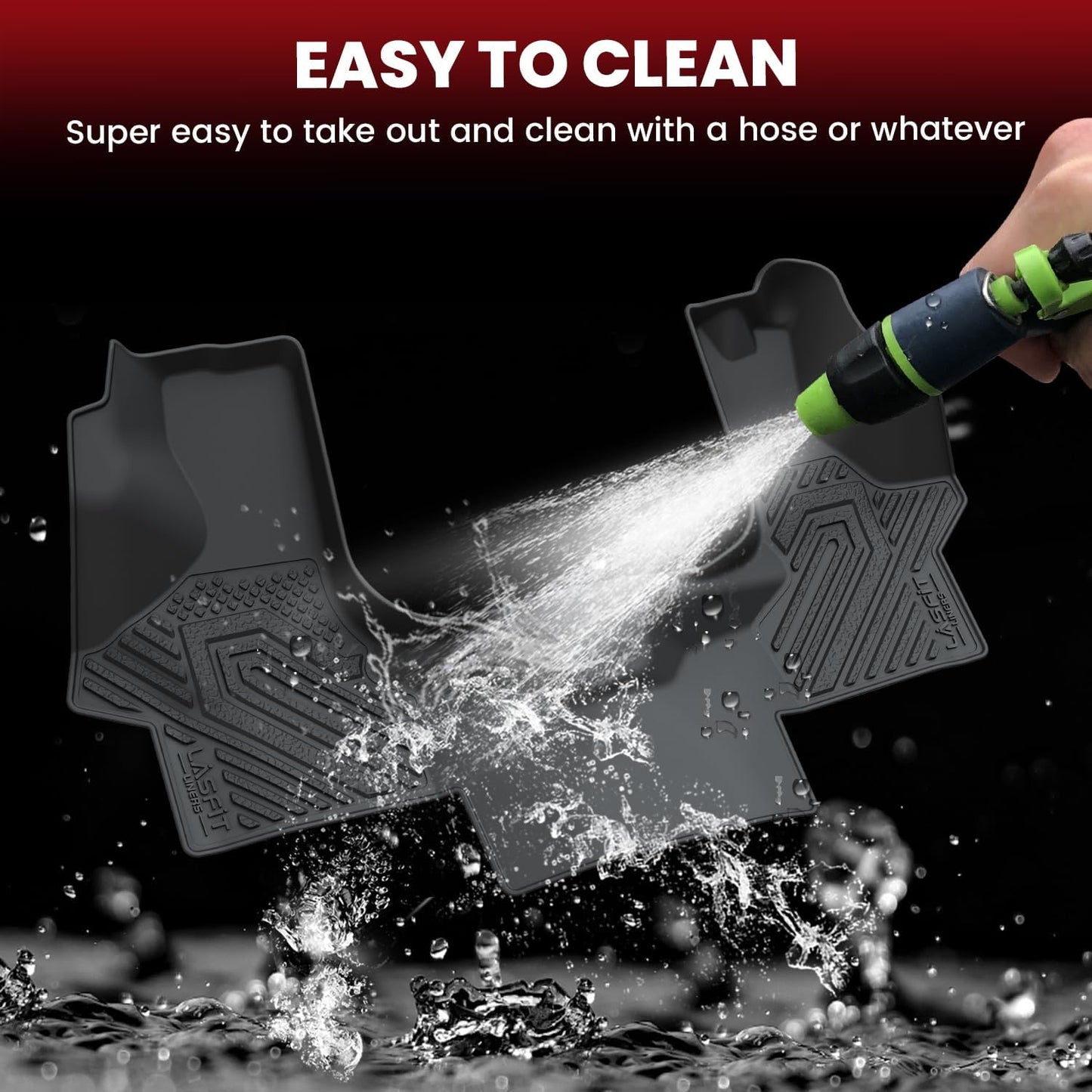 LASFIT Floor Mats for Chevrolet Chevy Express/GMC Savana 1500/2500/3500 2008-2025, All Weather TPE Custom Fit Floor Mats for Cars, Front Row Floor Liners for Express Accessories, 1 PCS