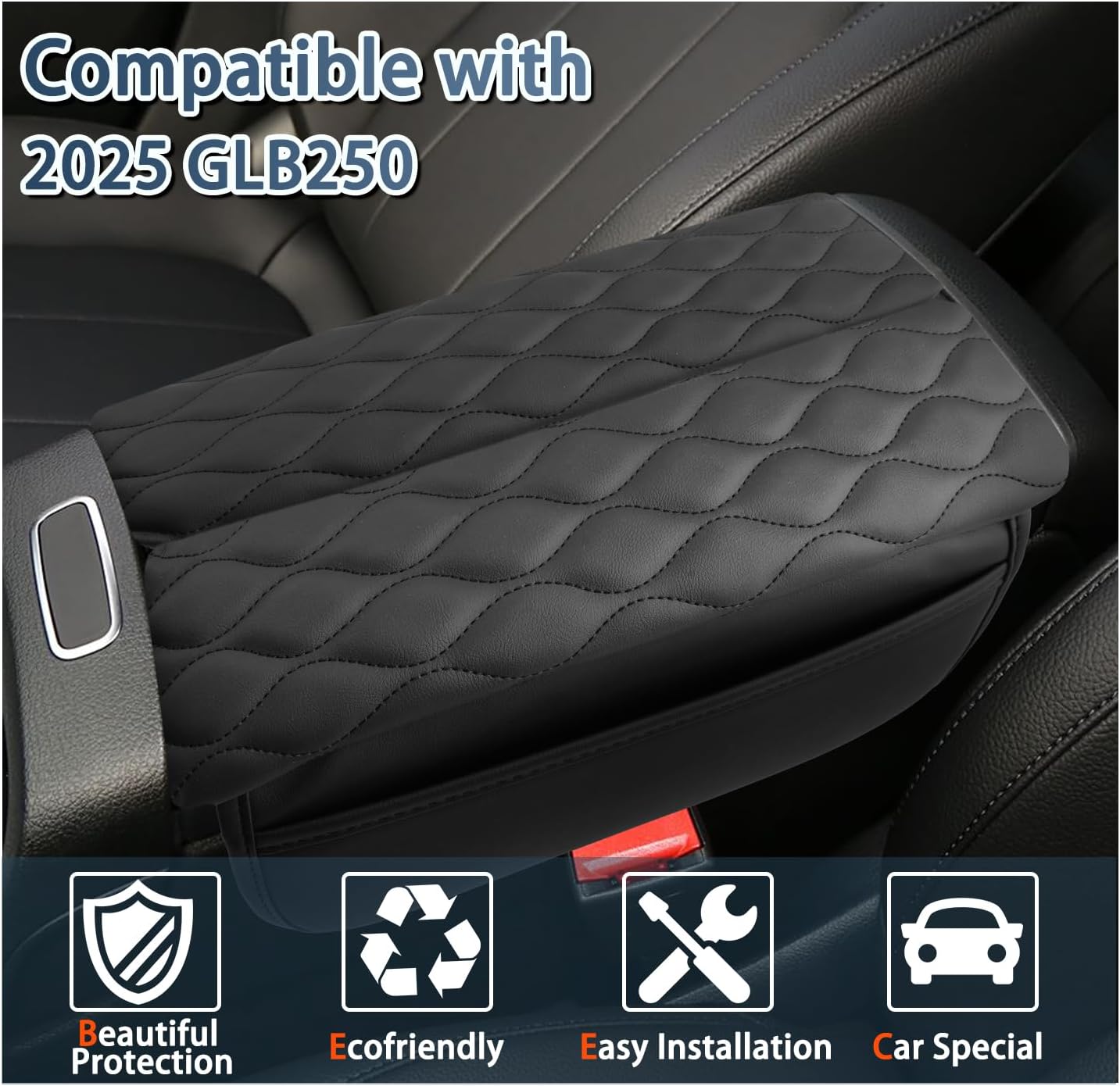 Ruiya GLA250/GLA250 4MATIC/AMG GLA35/AMG GLA45 Armrest Cover,for GLA250 Mercedes Benz Accessories Center Soft Comfy Console Lid Cover Compatible with 2020-2025 Mercedes Benz GLA H247