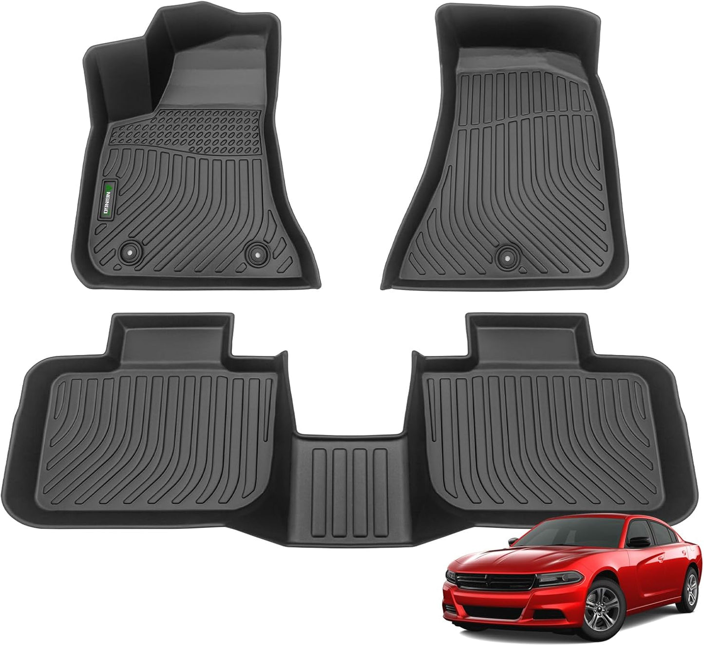 ANBINGO®Floor Mats Fit for 2023-2011 Dodge Charger RWD&Chrysler 300 RWD All Weather Mats for Dodge Charger TPE Car Mat Rugs for Charger Rubber Trunk Carpet for Charger