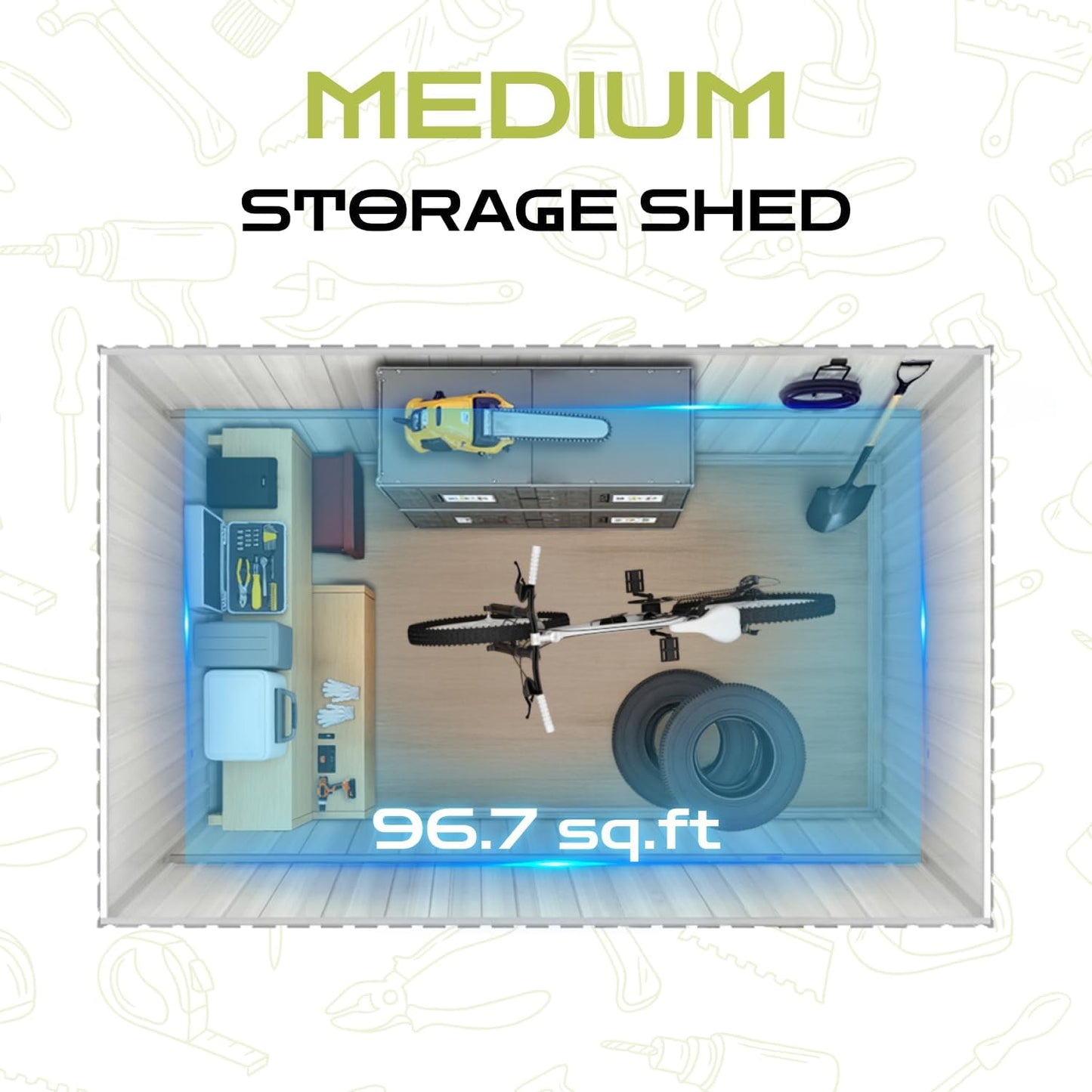 9.1' x 10.6' XL Outdoor Storage Shed, Sturdy Metal Building w/Windows & Lockable Doors for Garden, Backyard, Poolside and Lawn, Anthracite