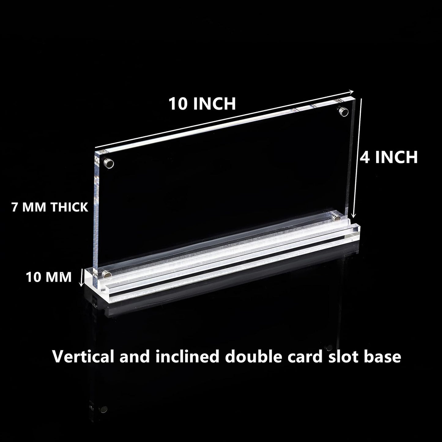 IEEK 2 Pack of Acrylic Business License Frame for 4x9 Business License Certificate Desk/Table Top Display,Clear Certificate Holder Panoramic Photograph Picture Frame,4x10 Inch