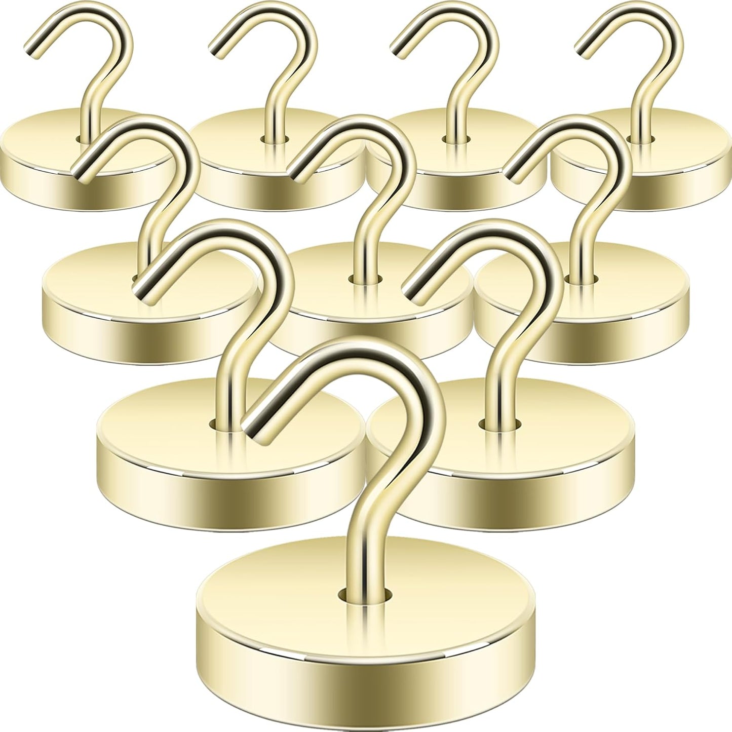 Neosmuk Magnetic Hooks, Cruise Ship Essentials, 100lb+ Heavy Duty Magnetic Hooks for Cruise Cabins, Refrigerator, Grill, Hanging, and Travel | Extra Strong Must-Haves Magnet Hook,Gold