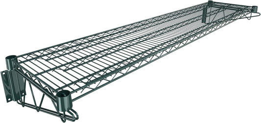 14" x 60" Green Epoxy Wire Wall Mount Shelf