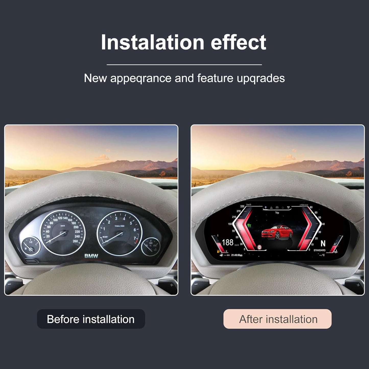 Speedometer Instrument for BMW E90 E91 E92 E93 2005-2012 CCC CIC, 10 inch Linux System Original Car Information Display Digital Cluster Dashboard Screen