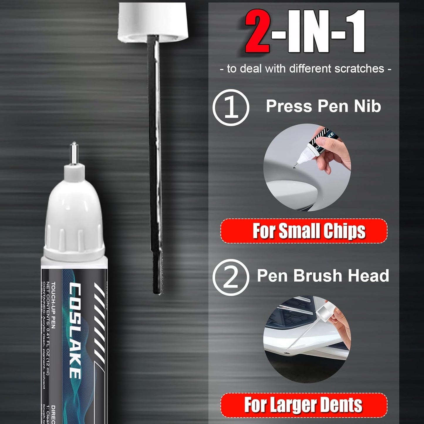 Car Touch Up Paint(Stellar Black Metallic(GB8/WA384A)) for Cadillac, Car Paint Scratch Repair Kit, Quick & Easy Solution to Repair, 2 in 1 Scratch Remover Pen with 2PCS Disposable Micro Applicators