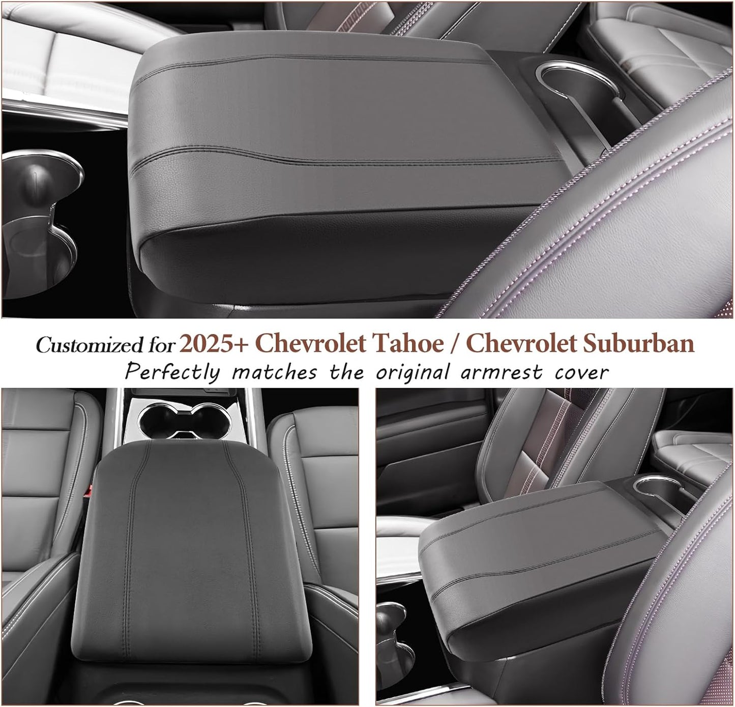 SKTU 2025 Tahoe Center Console Cover for 2025+ Chevrolet Tahoe/Chevrolet Suburban Armrest Cover 2025 Chevy Tahoe/Chevy Suburban Seat Box Cover 2025 Chevy Tahoe Accessories Center Console Cushion