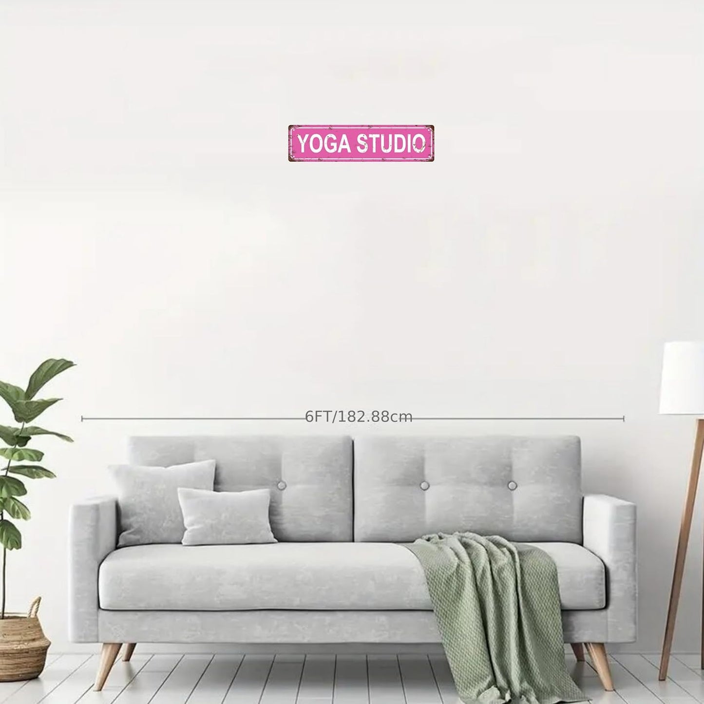 YOGA STUDIO Non-Embossed Vintage Metal Tin Street Sign Bar Cafe Garage Cave Home Room Wall Bathroom Farmhouse Garden Porch Patio Decor, 16 x 4 Inch