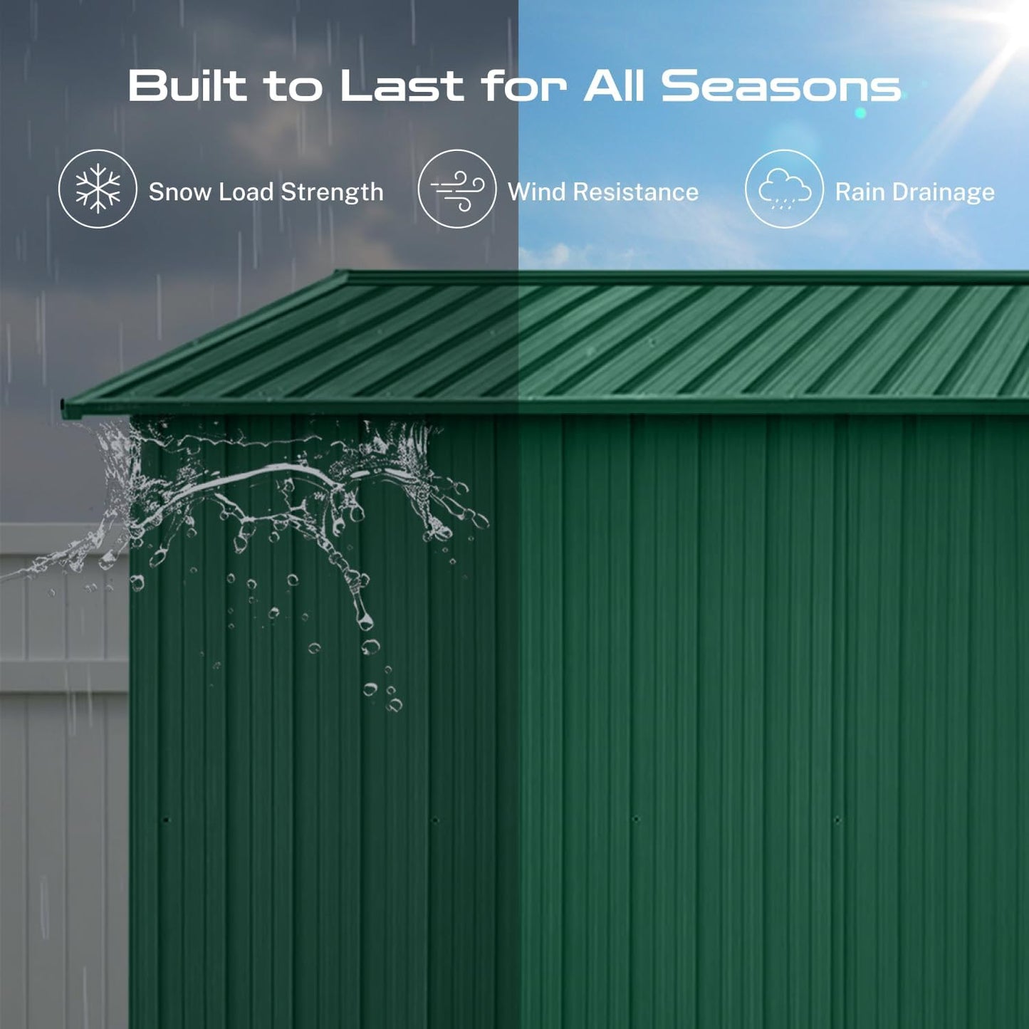 6 x 4 FT Outdoor Storage Metal Shed, Bike Garden Tool Shed with Slooping Roof, Lockable Doors and Aluminum Frames, Shed Easy to Assemble for Garden, Patio, Lawn, Green