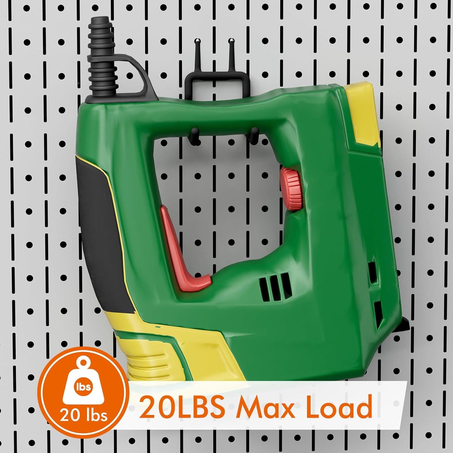 LIGHT DUST Utility Heavy Duty Pegboard Hooks - 5Pack Peg Board Accessories for Hanging Tools Fit 1/4" Peg Holes - Pegboard Organizer Large Tool Holders for Garage Workshop Shed