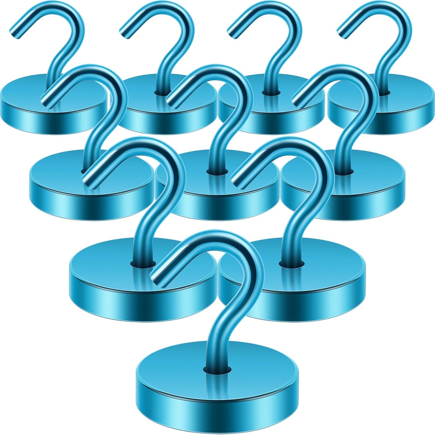 Neosmuk Magnetic Hooks, Cruise Ship Essentials, 120lb+ Heavy Duty Magnetic Hooks for Cruise Cabins, Refrigerator, Grill, Hanging, and Travel | Extra Strong Must-Haves Magnet Hook,Royalblue, Pack of 10