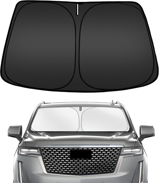 ARISMOTOR Windshield Sun Shade for Cadillac Escalade 2021-2025 2026, Custom Fit Foldable Front Window Sunshade Sun Visor Protector, Block UV Rays Keep Your Car Cooler