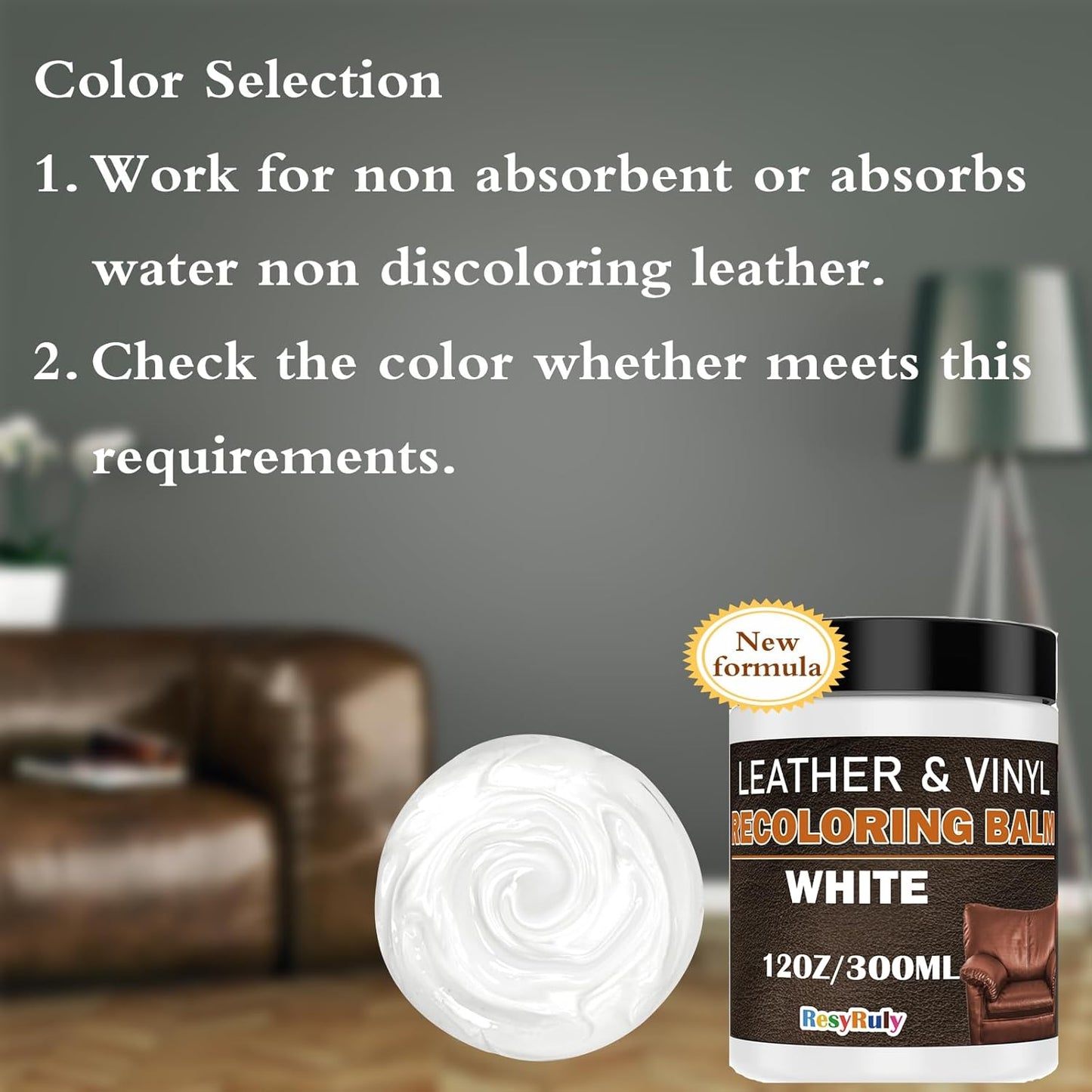 White Leather Repair Kit White Leather Dye Vinyl Paint Cream Purse Boat Seat Scratch Remover Couch Chair Car Interior Color Restorer Shoes Furniture Fade Scuff Stain Ink Mark Cover Recoloring Balm