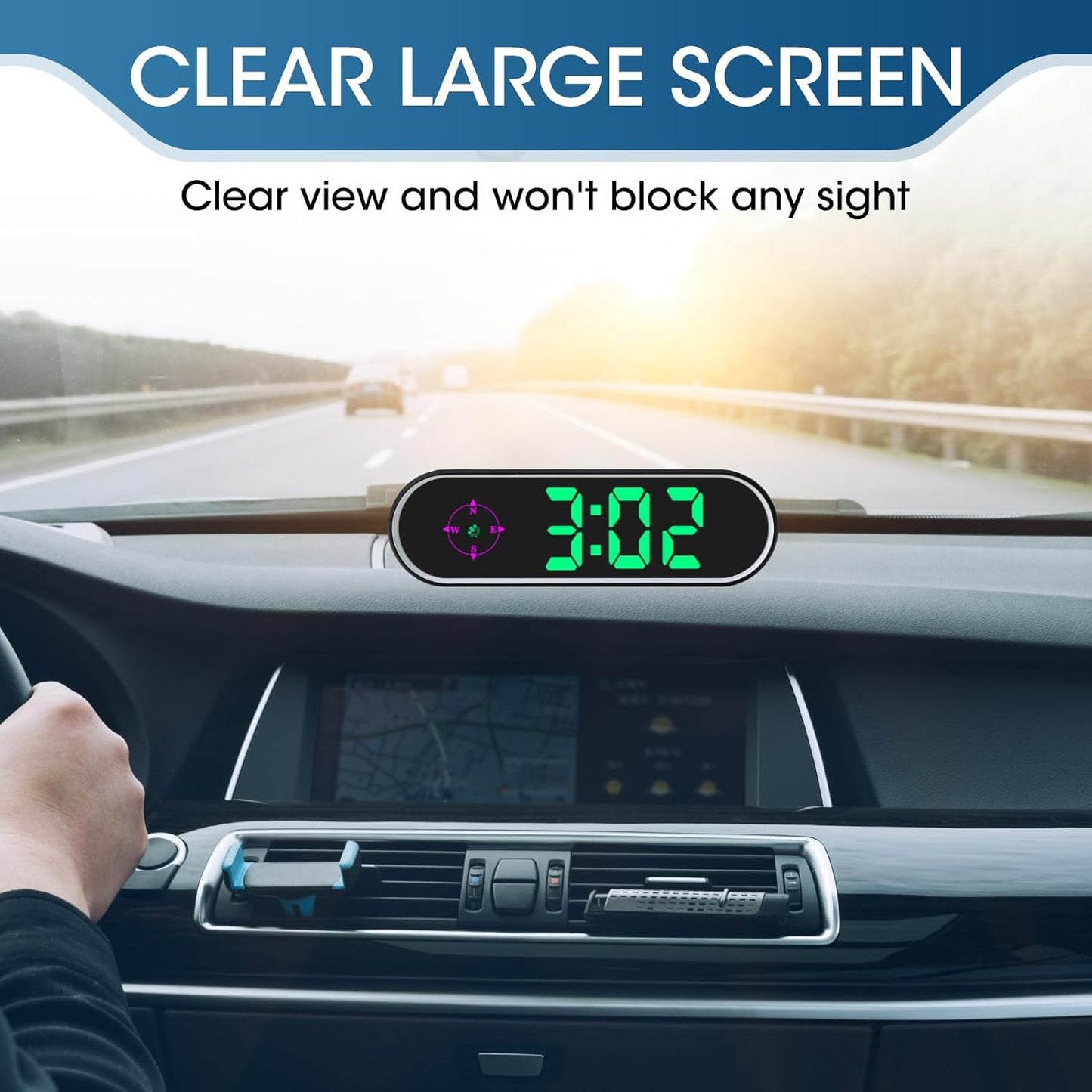 GPS Digital Speedometer for Car MPH, Universal HUD Speed Meter with LED Large Font & USB Cable, Plug and Play for Truck Motor SUV Golf Cart All Vehicles (Contain Car Charger Adapter)