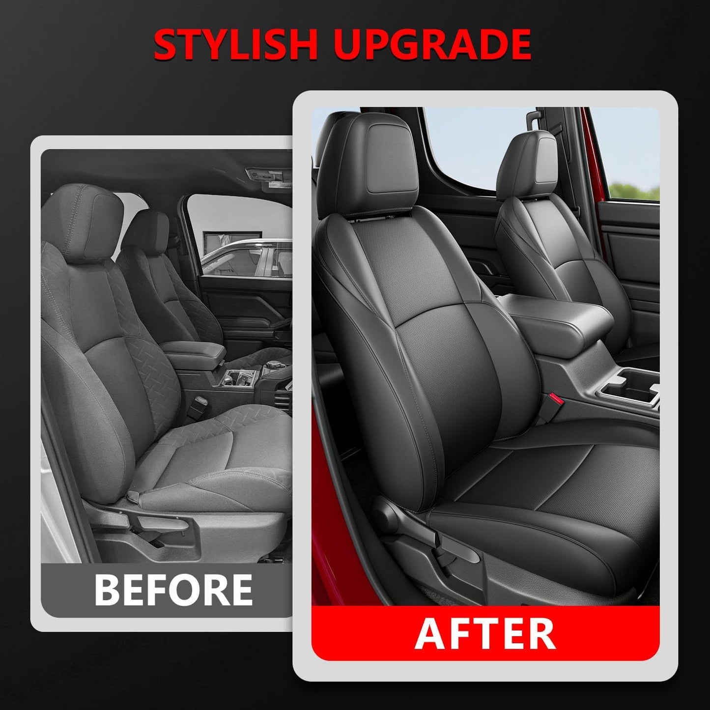 PTYYDS Car Seat Covers Compatible with 2024 2025 Toyota Tacoma Seat Protector Black Full Set Cover Replacement for 2024 2025 Toyota Tacoma Accessories