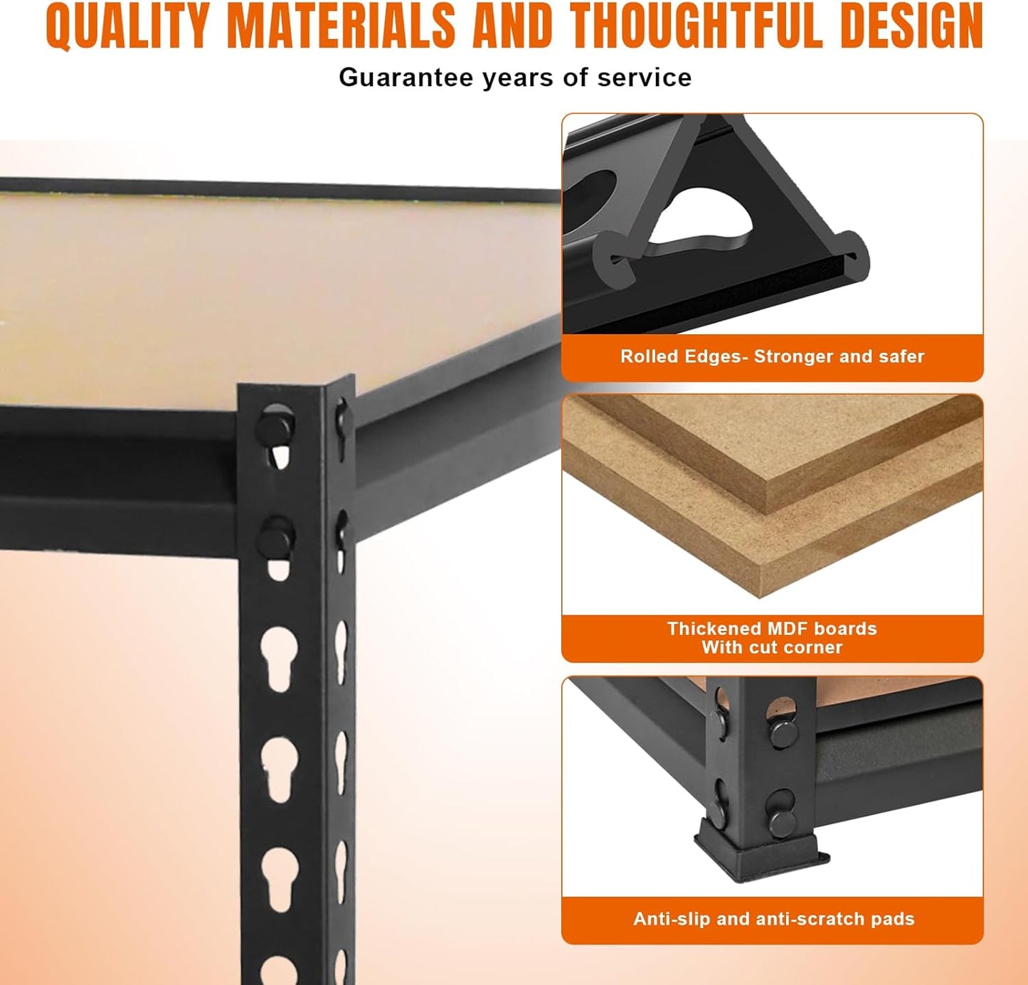 BIG RED Storage Shelving Unit, 5-Tier Adjustable, Heavy Duty Metal Garage Shelves/Utility Rack for Kitchen, Pantry, Basement, Bathroom, Laundry - 2,000 lbs Capacity, Black, 59" H x 28" W x 12" D