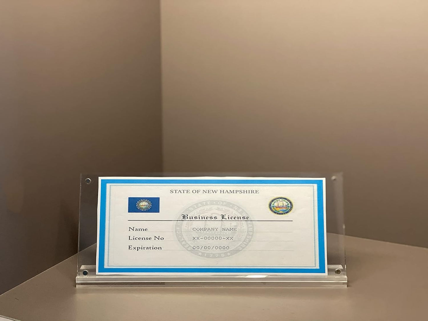 IEEK 4 Pack of Acrylic Business License Frame for 4x9 Business License Certificate Desk/Table Top Display,Clear Certificate Holder Panoramic Photograph Picture Frame,4x10 Inch