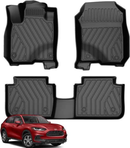 2025 HRV Floor Mats - Original Floor Mats Custom Fit for 2023 2024 2025 2026 Honda HRV & 2025 Acura ADX TPE Rubber Car Mats, All Weather Protection Floor Liners for HR-V Accessories 1st & 2nd Row