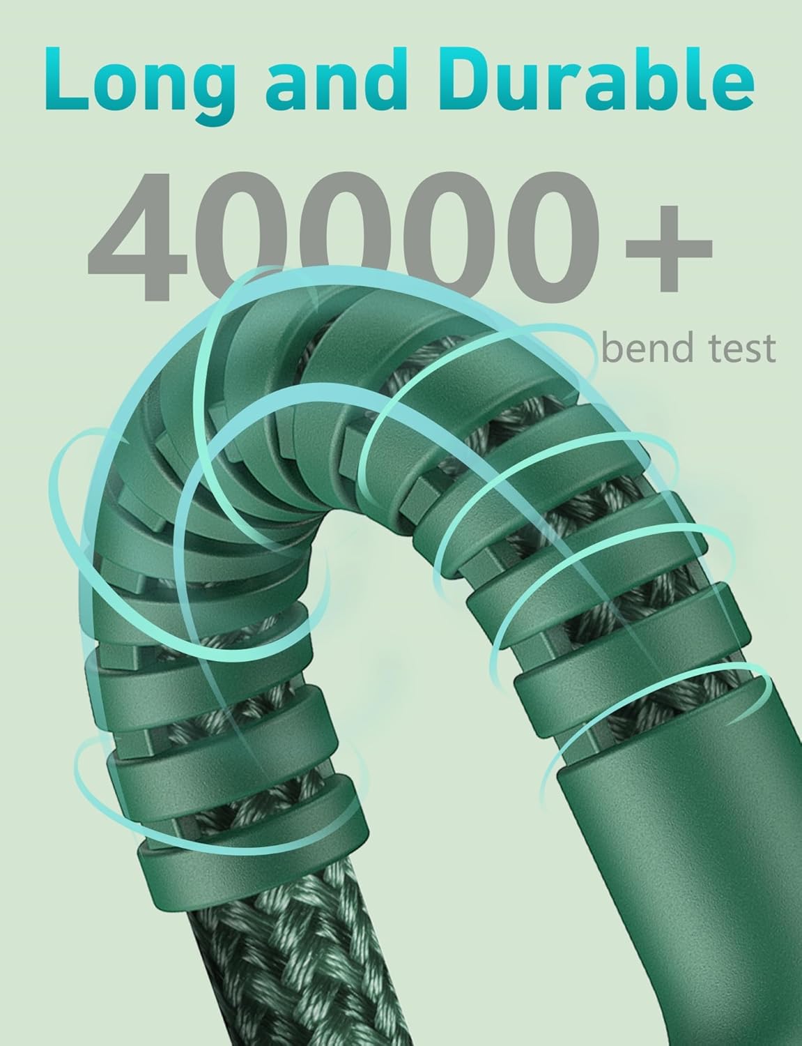 USB to USB C Cable Fast Charging 10FT USB A to USB C Charger Cord, Upgraded Extra Durable Braided USBC Cable Compatible with iPhone 16 15 Pro Max,Samsung Galaxy S10 S9 Plus, LG and More-Green 2 Pack