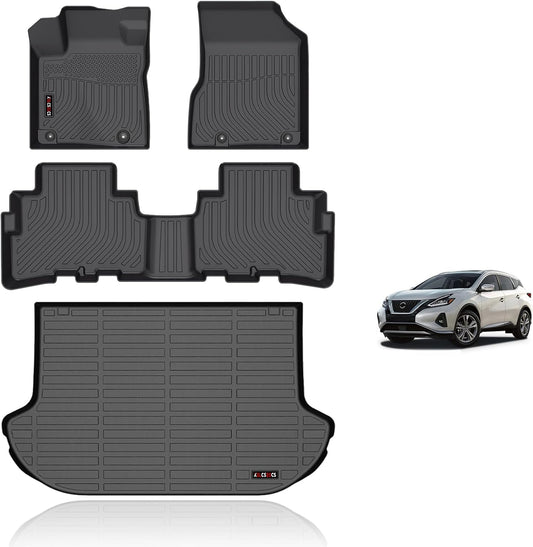 KELCSEECS Floor Mats & Cargo Liner Custom for Nissan Murano 2024-2018 2017.5 All Weather Car Mats TPE Floor Liners Murano Accessories