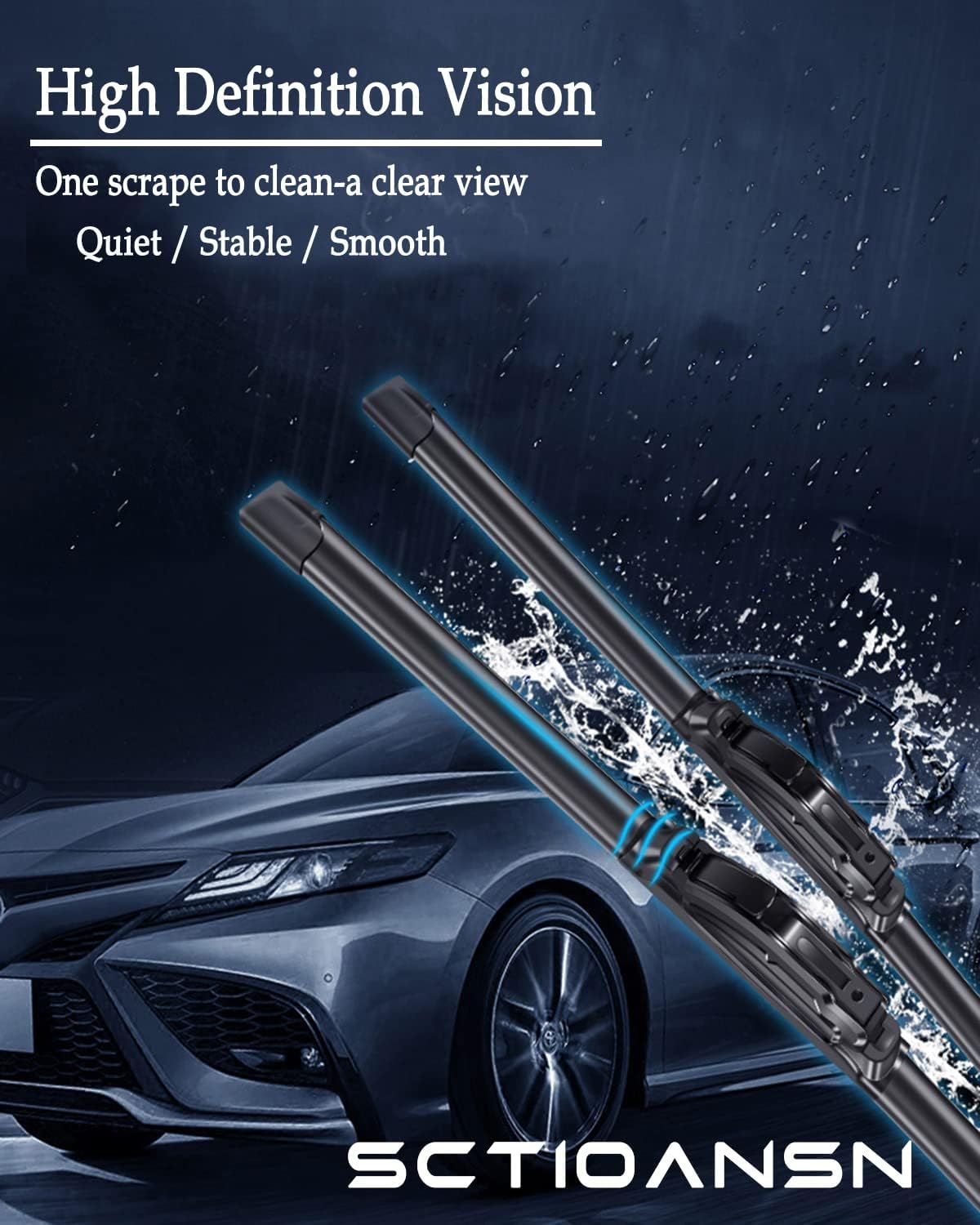 3 Wipers Set for Mitsubishi Mirage 2014-2020, Windshield Wiper Blades Original Equipment Replacement Front and Rear- 24"/16"/12A" (Pack of 3) J- HOOK