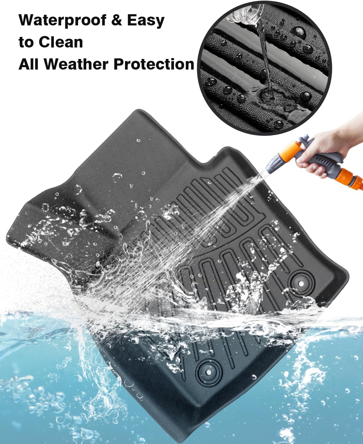 Powerty Floor Mats for 2023 2024 2025 Mazda CX50 CX-50 Accessories All Weather Floor Liner 3D TPE 1st & 2nd Row Floor Mat Heavy-Duty Floor Liners