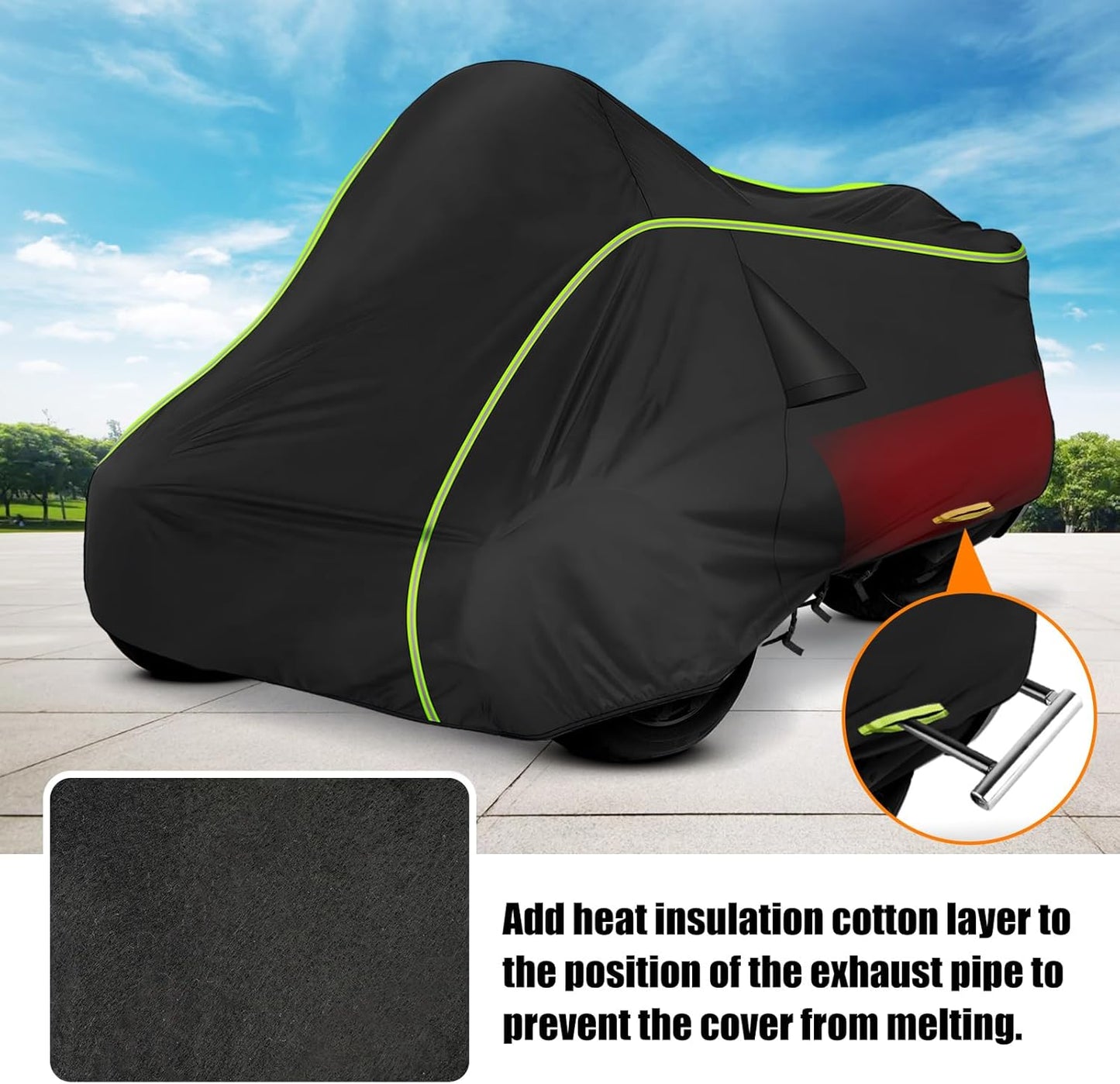 for Can-Am Spyder RT Full Cover 2010-2019, 420D Heavy Duty Waterproof Cover for Outdoor Storage Fits for Can Am Spyder RT Limited Accessories 2010-2019