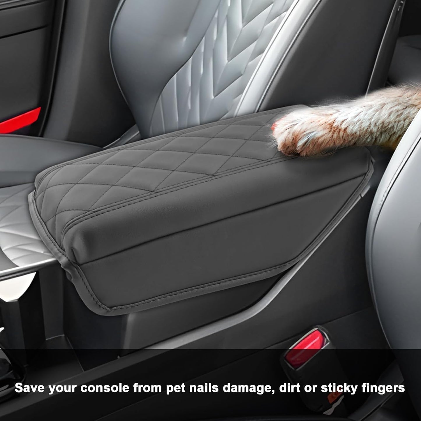 SXCY for 2024 2025 Sportage Armrest Cover Pad for Kia Sportage 2024 2025 Accessories 2023 2024 2025 Sportage Center Console Cover 2025 Sportage Middle Console Cover (Thicken Pad Checkered Pattern)