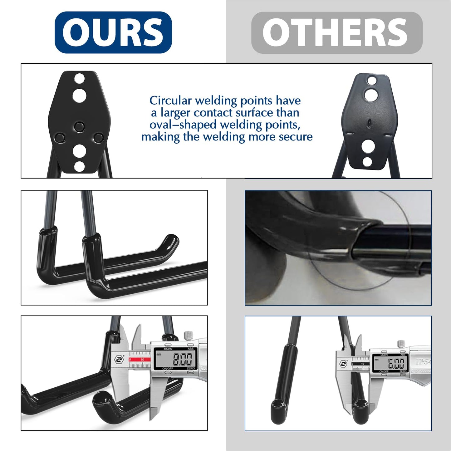 3-H Garage Wall Hooks 34 Pack, Garage Hooks Heavy Duty with Extra Welding Spots, Wall Mount Storage Organizer for Hanging Garden Lawn Tools, Ladder, Bike, WeedEater, Chair, Shovel, Blower (Black)