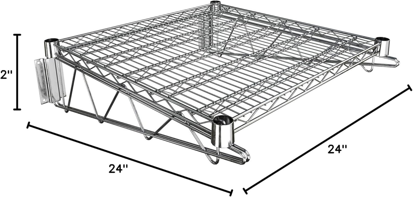24" x 24" Chrome Wire Wall Mount Shelf