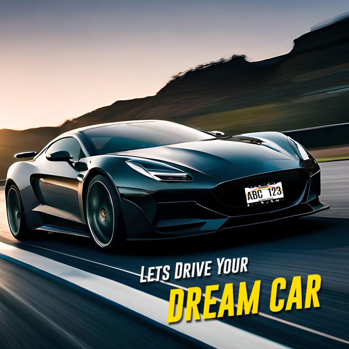 Cats License Plate Frame Cute Animal Cat License Plate Holder Stainless Steel Funny Design Compatible with Standard License Plate for USA Canada 12.3" x 6.3" with 2 Screws