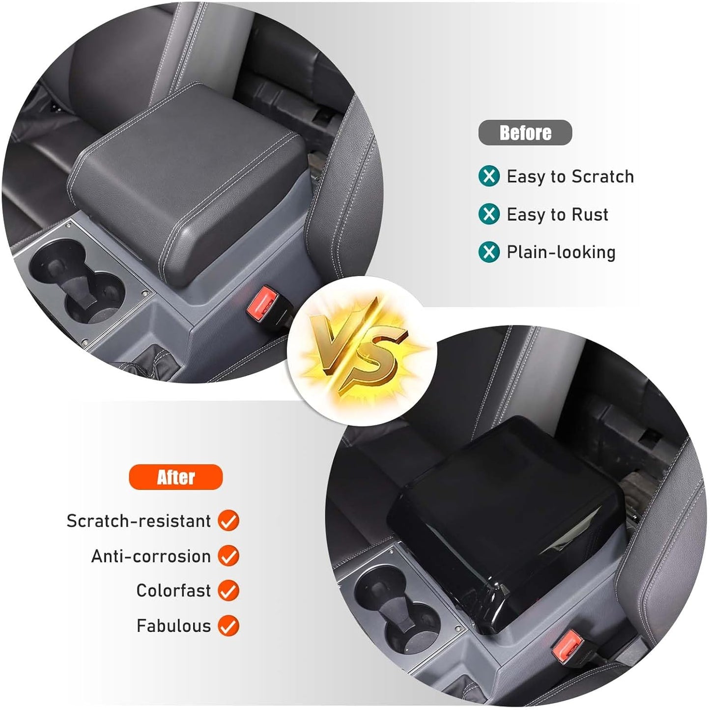 Armrest Box Cover Center Console Pad Compatible with INEOS Grenadier 2020-2025, Auto Armrest Cover, Fashionable and Beautiful, Waterproof Car Center Console Armrest Cover (Glossy Black)