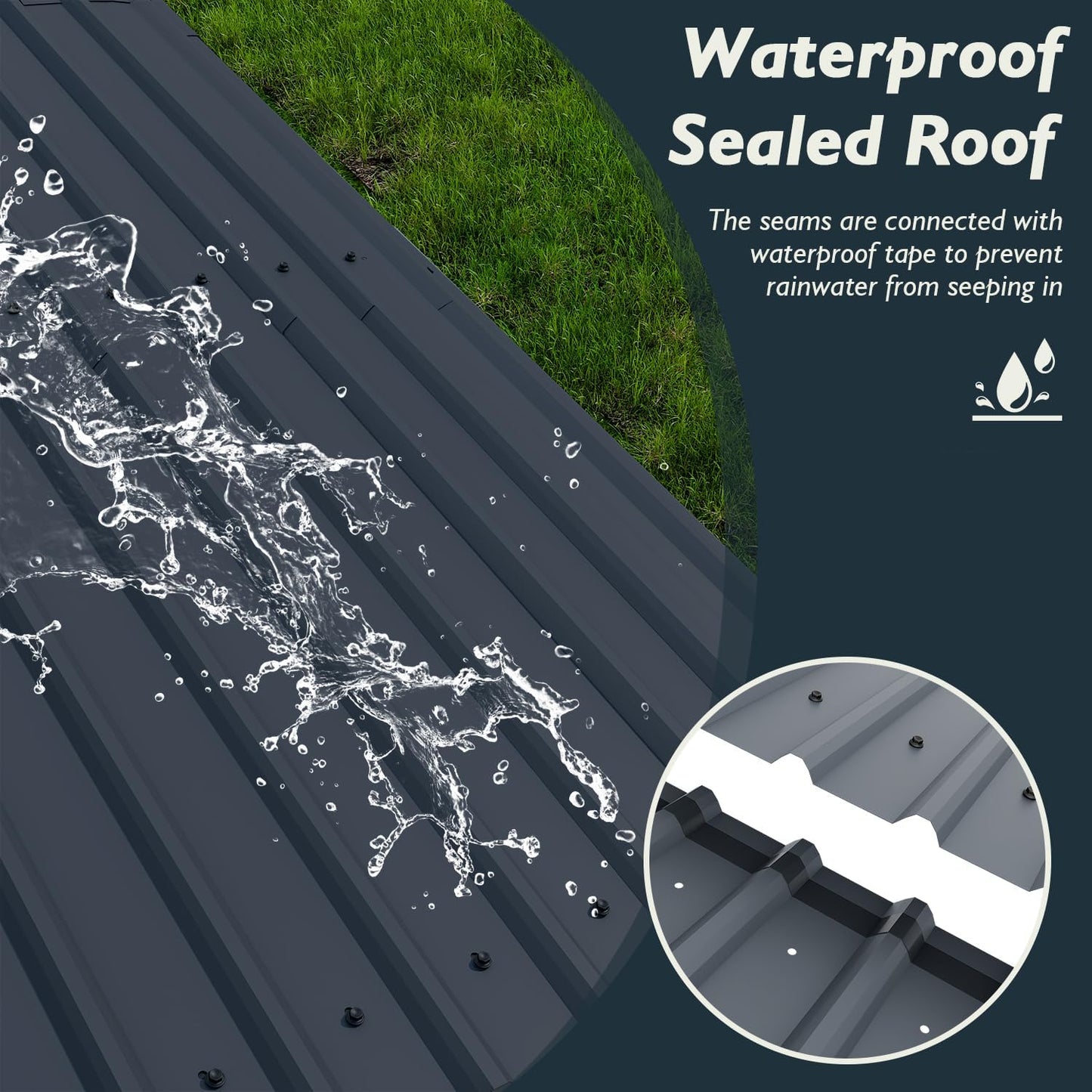 EBE 13' x 25' Metal Carport, Outdoor Steel Carport Canopy with Galvanized Steel Frame and Roof, Heavy Duty Garage Shelter Shade for Cars, Boats, and Truck