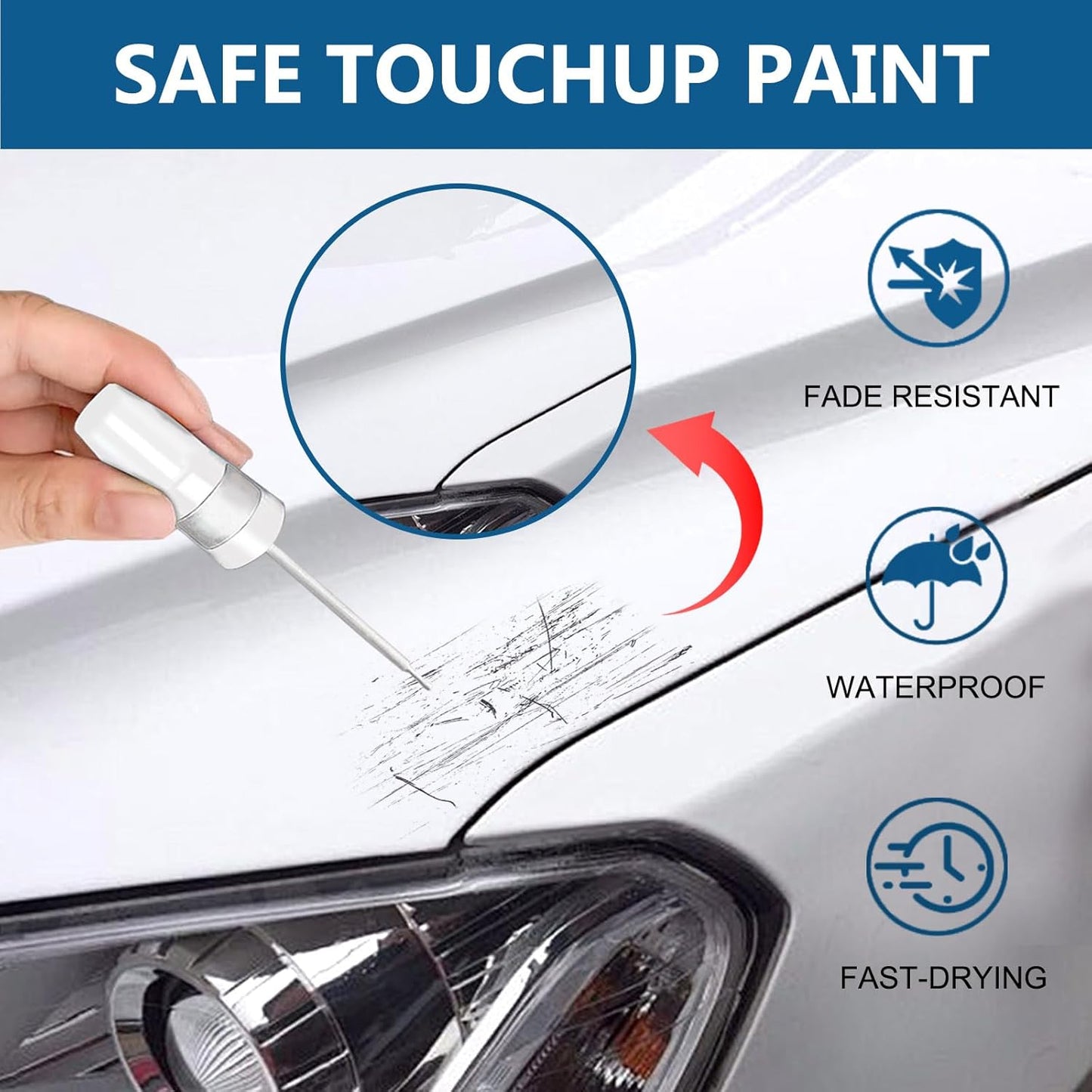 Magnetic Gray Metallic (1G3) Touch Up Paint for Toyota-Exact Match 2 in 1 touchup Paint Pen for Chips and Nicks Repair Car Paint Scratch Repair Kit