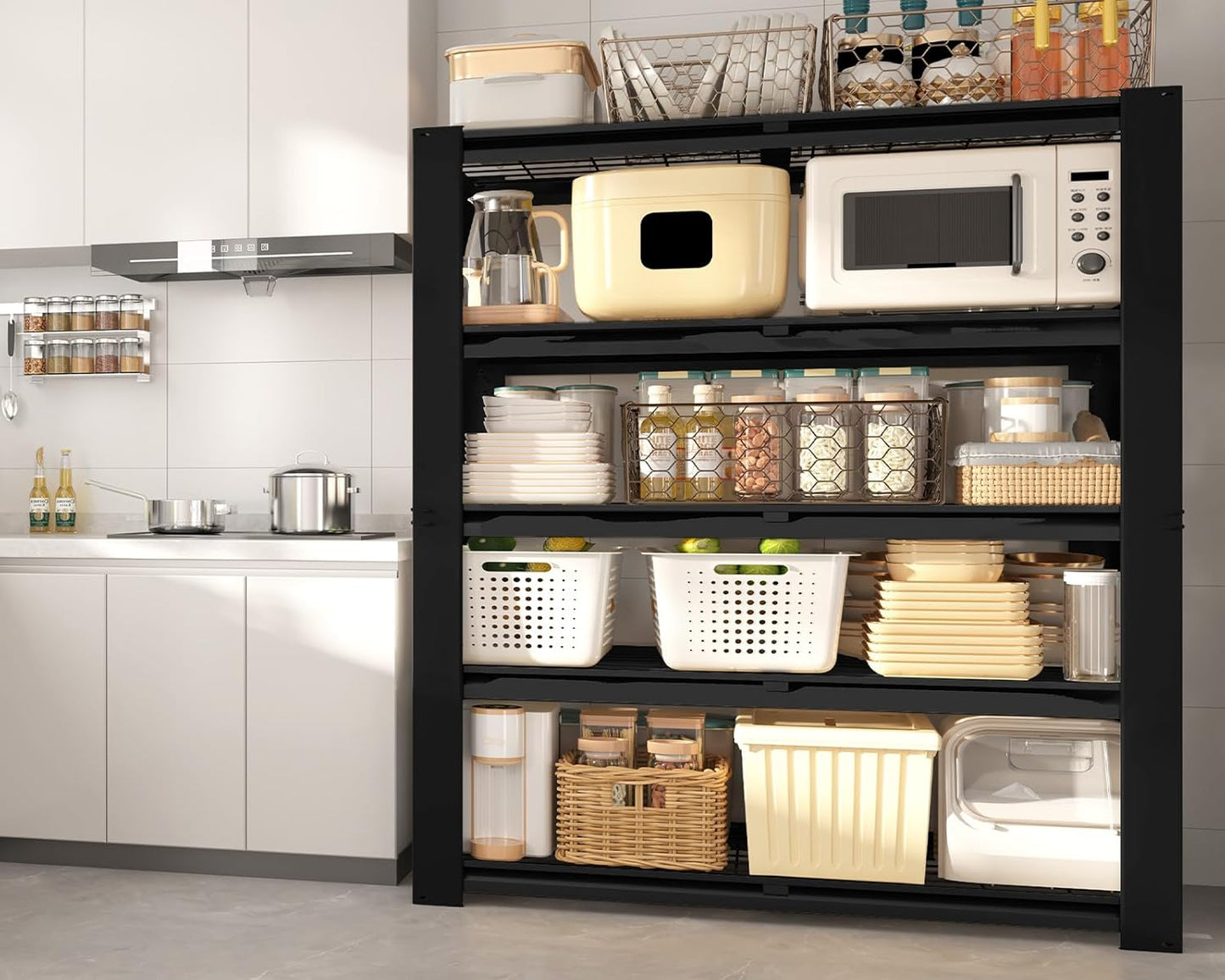 PrimeZone Heavy Duty Garage Shelving 5 Tier Heavy Duty Storage Shelves Adjustable Industrial Metal Wire Shelf Unit for Garage,Basement,Pantry,Warehouse,Commercial,36" W X 16" D X 72" H 4Pack