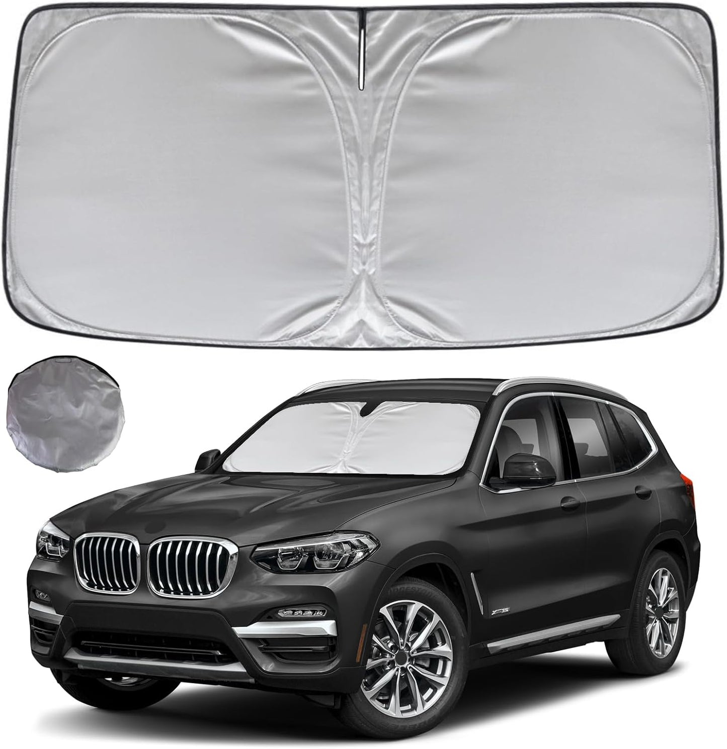KAYZT Windshield Sun Shade for 2018-2025 BMW X3 Foldable Sunshade SUV Front Window Custom Fit Car Accessories