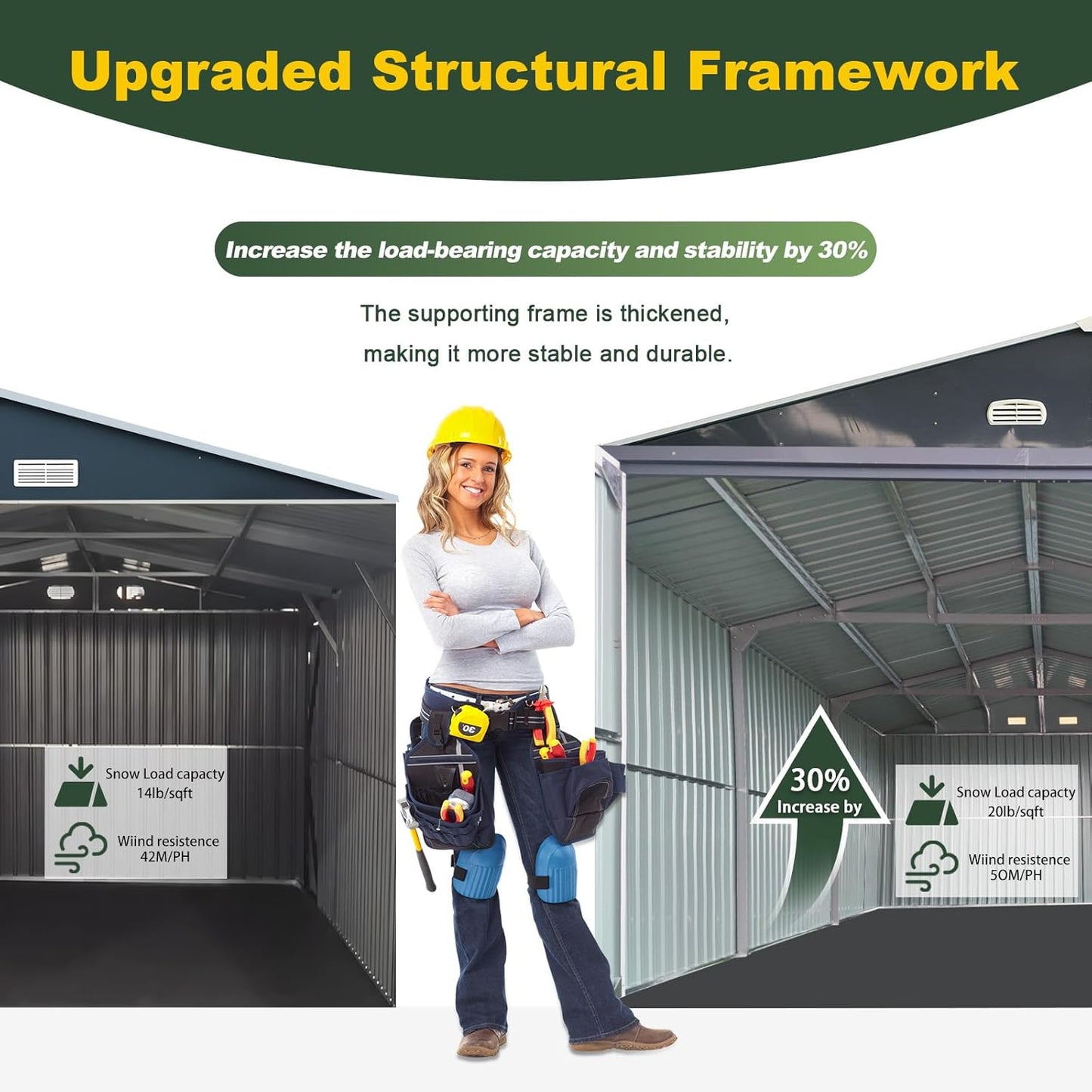 Metal Garage Shed 20x13 FT, Sheds & Outdoor Storage Clearance, Outdoor Storage Shed for Car, Truck, Bike, Lawnmower, Backyard Tool House Building 2 Doors and 4 Vents Dark Gray