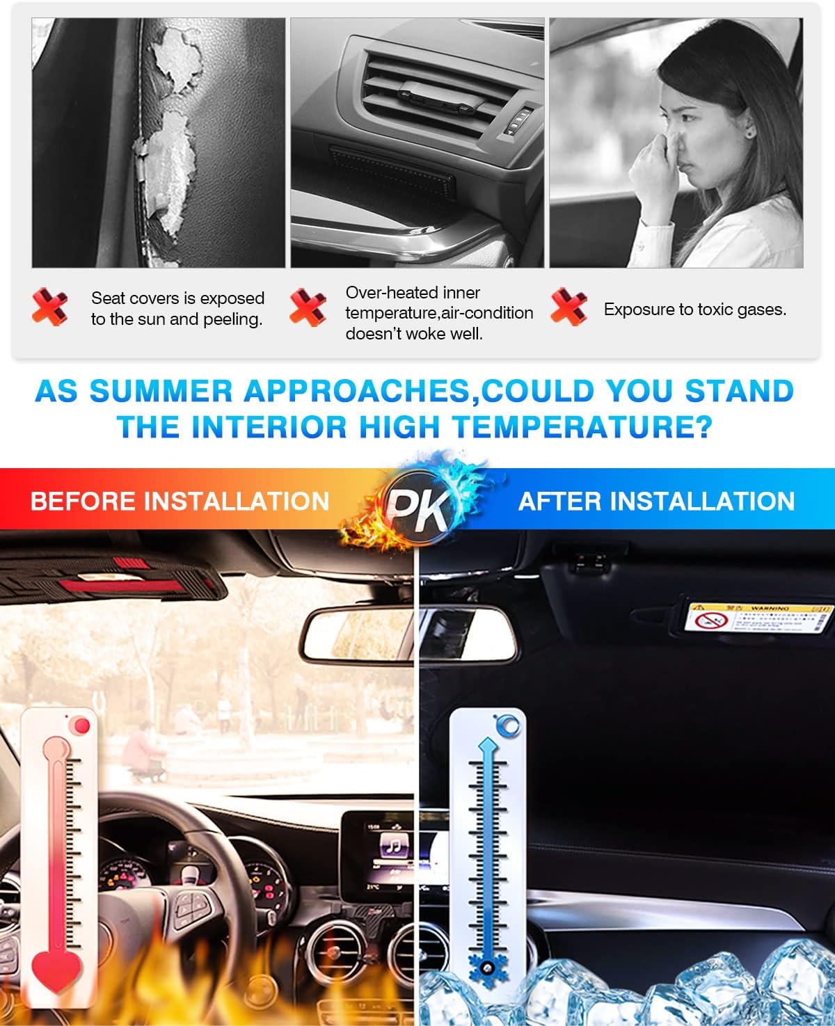 KUST Windshield Sun Shade for Ram 1500 2011-2018 Window Shade Sun Visor Cover Foldable Blocks UV Rays Keep Your Car Cooler