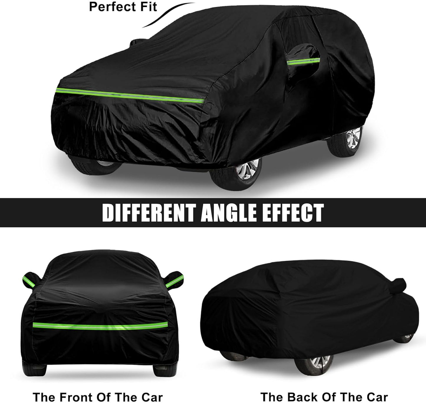 Waterproof Car Cover Compatible with Toyota Corolla Cross 2022-2025, Black 210T Inside Cotton Cover with Door Zippers for Snow Rain Dust Outdoor Protection