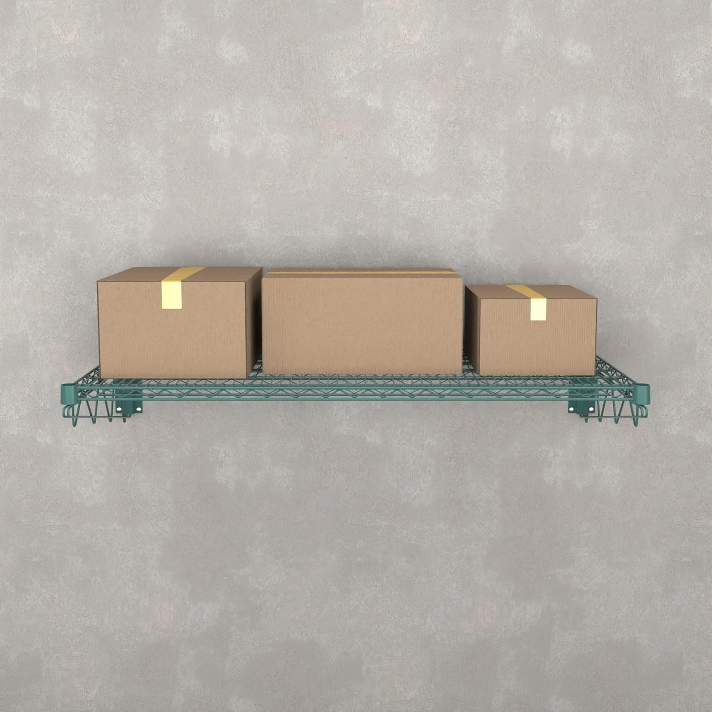 24" x 48" Green Epoxy Wire Wall Mount Shelf