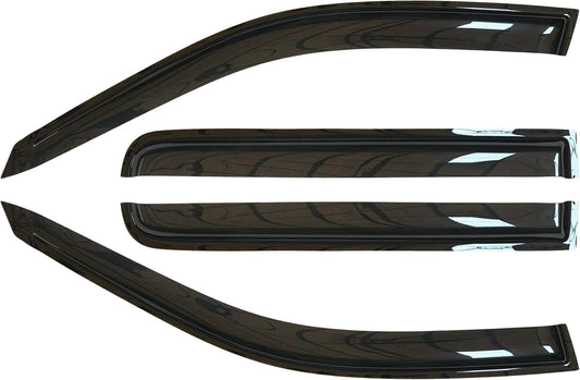 4pcs Outside Mount Style Window Rain Guards Durable Side Window Wind Deflectors Dark Smoke Vent Window Visors Compatible with Toyota 2005-2015 Tacoma Double/Crew Cab