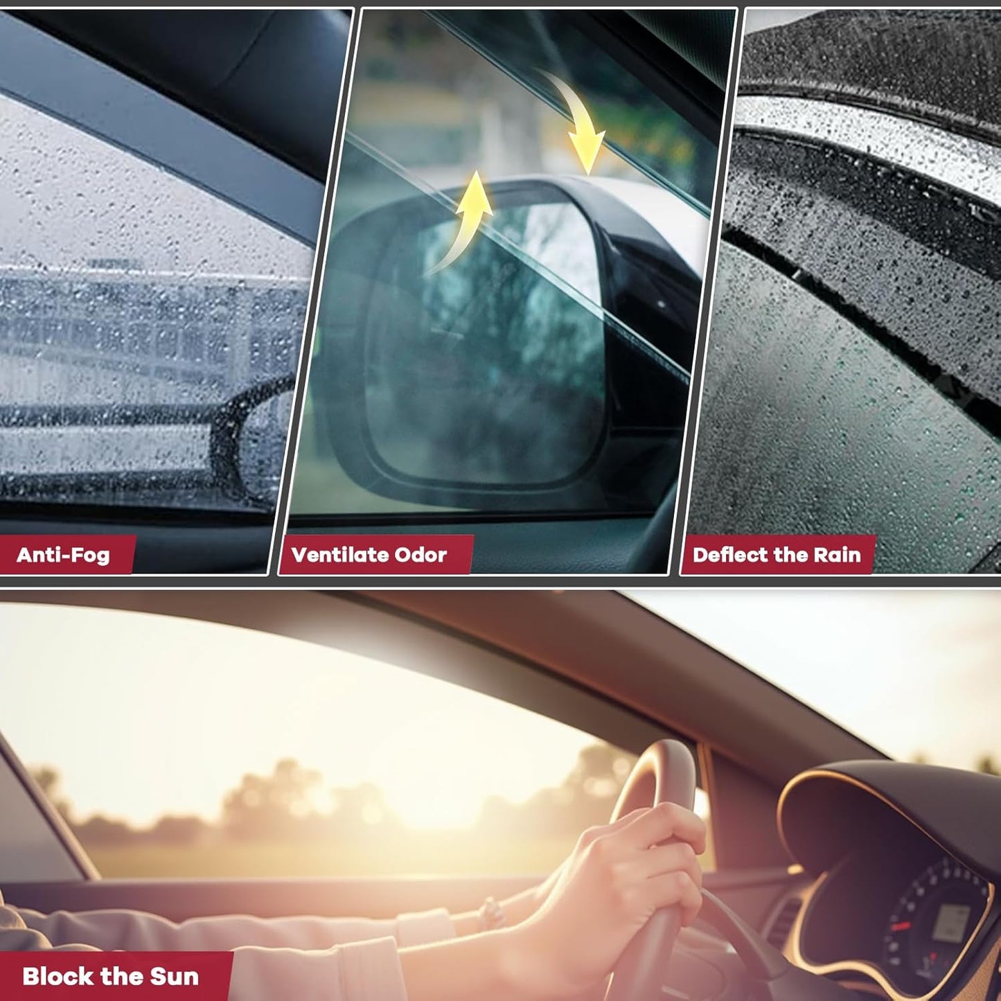 in Channel Rain Guards Fit for 2017-2025 Subaru Impreza Hatchback, Crosstrek 2018 2019 2020 2021 2022 2023, Durable Window Visors, Smoke Wind Deflectors Vent Shades Shield-4PCS