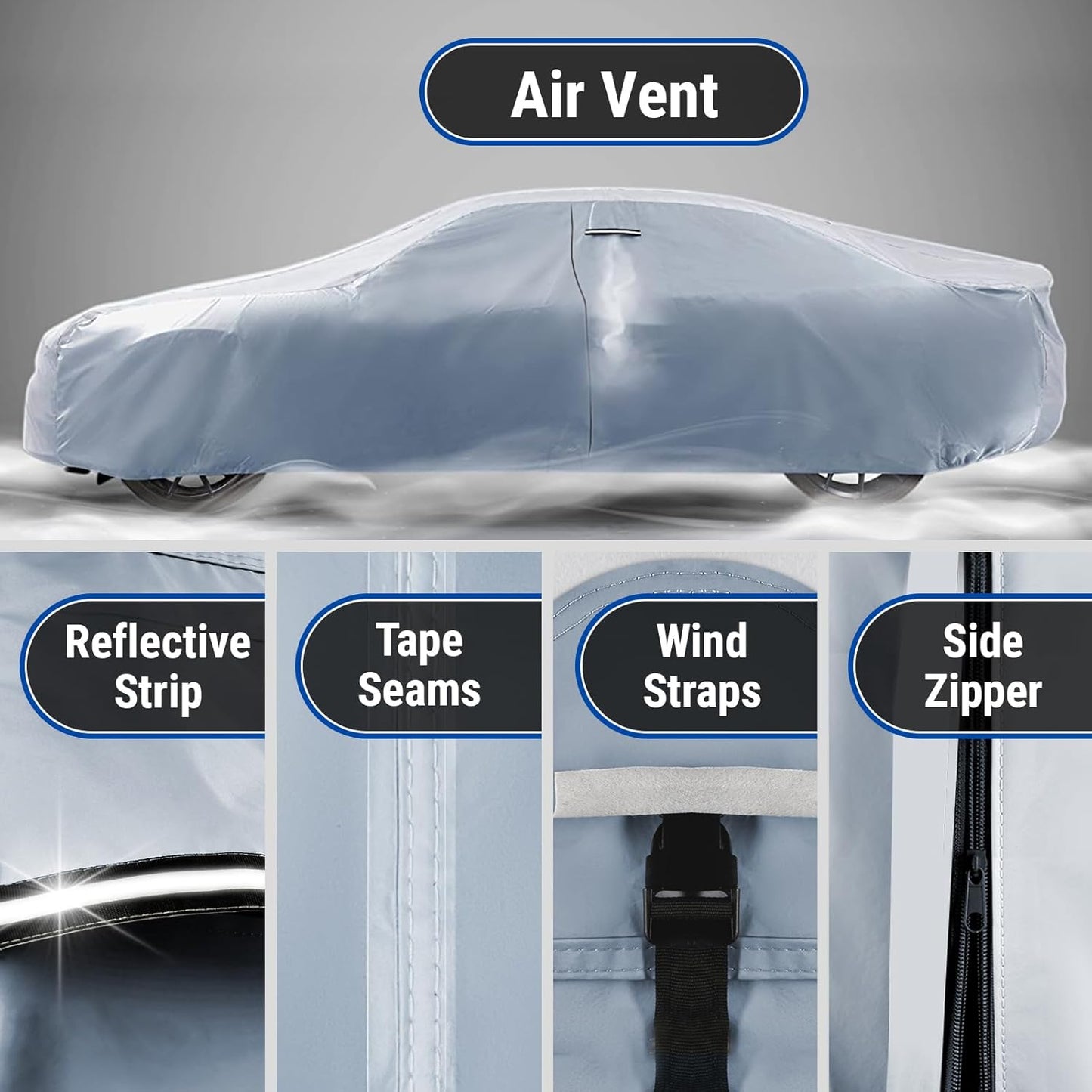 iCarCover Premium Car Cover for 1964-1967 Chevy El Camino Heavy Duty Waterproof All-Weather Automobiles Custom Fit Indoor Outdoor UV Snow Protection Covers with Straps and Bag